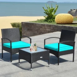 Costway 3 PCS Patio Wicker Rattan Furniture Set Coffee Table & 2 Rattan Chair W/Cushion 19 Costway 3 PCS Patio Wicker Rattan Furniture Set Coffee Table & 2 Rattan Chair W/Cushion -Costway GUEST 4155e139 1aad 464e 8f3e dce05d79d2dc