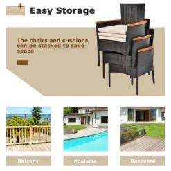 Costway 7PCS Patio Rattan Dining Set Armrest Cushioned Chair Wooden Tabletop 11 Costway 7PCS Patio Rattan Dining Set Armrest Cushioned Chair Wooden Tabletop -Costway GUEST 418112d2 2578 49ca b6a7 8f780b9924ed