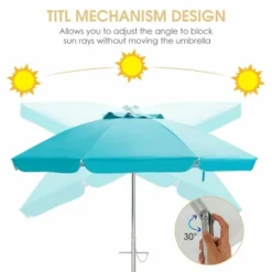 Costway 6.5FT Patio Beach Umbrella Sun Shade Tilt W/Carry Bag Blue 13 Costway 6.5FT Patio Beach Umbrella Sun Shade Tilt W/Carry Bag Blue -Costway GUEST 41d3bc09 d65f 4a1c bbeb bcc3b35d98f1