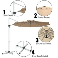Costway 11' Patio Cantilever Offset Umbrella 360 Degrees Rotation Aluminum Tilt -Costway GUEST 425a5ba1 12bd 4650 a898 713e75d8b180