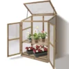 Costway Garden Portable Wooden GreenHouse Cold Frame Raised Plants Shelves Protection