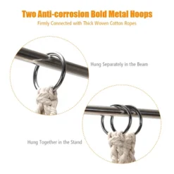 Costway Hanging Hammock Chair Macrame Swing Handwoven Cotton Backrest Garden Grey Black 14 Costway Hanging Hammock Chair Macrame Swing Handwoven Cotton Backrest Garden Grey Black -Costway GUEST 42e0cd00 68c6 4456 95df f73940026409