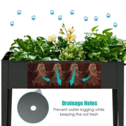 Costway Raised Garden Bed Elevated Planter Box On Wheels Steel Planter W/Shelf 13 Costway Raised Garden Bed Elevated Planter Box On Wheels Steel Planter W/Shelf -Costway GUEST 4330644d 53e3 4289 be4a ee2847885b43