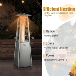 Costway 35'' Portable Tabletop Pyramid Patio Heater Stainless Steel Propane Gas 9500 BTU -Costway GUEST 43a3d0df 33f5 4a4b 87e7 a9a5f23bd861
