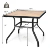 Costway Patio Square Dining Table Metal Bistro Table Garden Poolside Backyard