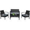 Costway 4PCS Patio Rattan Furniture Set Garden Deck