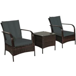 Costway 3 PCS Patio Rattan Furniture Set Coffee Table & 2 Rattan Chair W/Gray Cushions 16 Costway 3 PCS Patio Rattan Furniture Set Coffee Table & 2 Rattan Chair W/Gray Cushions -Costway GUEST 4503ab0a 6859 4ab9 bfb5 3a114928e256