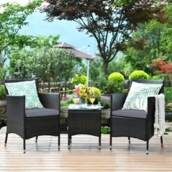 Costway Outdoor 3 PCS PE Rattan Wicker Furniture Sets Chairs Coffee Table Garden 19 Costway Outdoor 3 PCS PE Rattan Wicker Furniture Sets Chairs Coffee Table Garden -Costway GUEST 4518d96f 2dbe 4948 b22c a3a25657a448