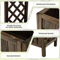 Costway 2-Tier Wood Raised Garden Bed Elevated Planter Box For Vegetable, Fruit, Herb 16 Costway 2-Tier Wood Raised Garden Bed Elevated Planter Box For Vegetable, Fruit, Herb -Costway GUEST 452afb0e cc87 489e 84d5 07200f902bb3