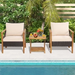 Costway 3PCS Patio Wicker Furniture Set Cushioned Armchairs With 2-Tier Side Table Balcony 11 Costway 3PCS Patio Wicker Furniture Set Cushioned Armchairs With 2-Tier Side Table Balcony -Costway GUEST 454b9589 801e 4acd a0f2 f11aaacb0977