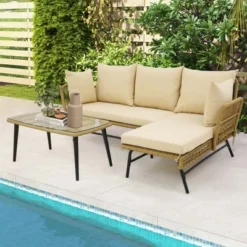 Costway 3 PCS L-Shaped Patio Sofa Set Conversation Furniture With Cushions Deck Garden Black/Beige 21 Costway 3 PCS L-Shaped Patio Sofa Set Conversation Furniture With Cushions Deck Garden Black/Beige -Costway GUEST 454ceabd 8267 4ed8 8d7b a33c9d00077b