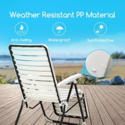 Costway Patio PP Chaise Lounge Folding Reclining Chair 7-Level Backrest Footrest White 11 Costway Patio PP Chaise Lounge Folding Reclining Chair 7-Level Backrest Footrest White -Costway GUEST 459fc7b5 1d00 4113 809c 64955c7f54dd