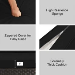 Costway 6PCS Outdoor Patio Rattan Furniture Set Cushioned Sectional Sofa NavyBlackTurquoise -Costway GUEST 45f70029 6fda 4dda b207 c4d7942ae154