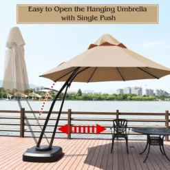 Costway 11FT Outdoor Cantilever Offset Hanging Umbrella W/ Base Wheel 20 Costway 11FT Outdoor Cantilever Offset Hanging Umbrella W/ Base Wheel -Costway GUEST 466c8b1f 4901 4a6b abcf 846cea5f9526