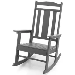 Costway Patio Rocking Chair All-Weather HDPE Rocker High Back Porch WhiteGreyTurquoise 19 Costway Patio Rocking Chair All-Weather HDPE Rocker High Back Porch WhiteGreyTurquoise -Costway GUEST 46bb9b36 efde 4246 97d3 05026c544837