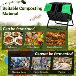 Costway Dual Chamber Compost Tumbler Outdoor Rotating Chamber Compost Bin 34.5 Gallon -Costway GUEST 46dc3740 5b6b 4de1 a003 ffa3e3614dc5