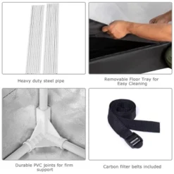 Costway Indoor Grow Tent Room Reflective Hydroponic Non Toxic Clone Hut 6 Size (48''X24''X60'') 12 Costway Indoor Grow Tent Room Reflective Hydroponic Non Toxic Clone Hut 6 Size (48''X24''X60'') -Costway GUEST 47408817 e299 41b2 8d38 a3cc0e407ed9