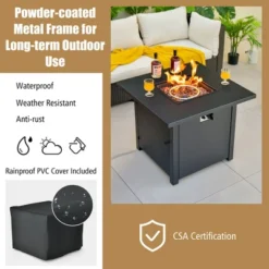 Costway 32'' Square Propane Gas Fire Pit Table With Glass Stones Rain Cover 50,000 BTU 15 Costway 32'' Square Propane Gas Fire Pit Table With Glass Stones Rain Cover 50,000 BTU -Costway GUEST 476fe385 de36 4f27 97b9 b55d764f0c68