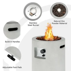 Costway 16'' Round Outdoor Propane Fire Pit W/Lava Rocks Waterproof Cover 30000 BTU -Costway GUEST 477c7389 4454 4eeb 809b 3ca2a88e8fe1