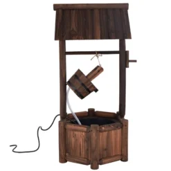 Costway Garden Rustic Wishing Well Water Fountain Wooden Outdoor Electric Backyard Pump -Costway GUEST 47897dea d2a5 47fc 9467 79922df26b78