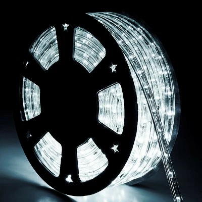 Costway 100' 2 Wire LED Rope Light Christmas Decorative Party In/Outdoor 110V Cool White 5 Costway 100' 2 Wire LED Rope Light Christmas Decorative Party In/Outdoor 110V Cool White - Image 5