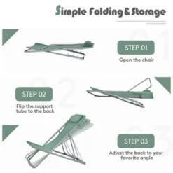 Costway Set Of 2 Beach Chair Portable 3-Position Lounge Chair W/ Headrest BlueGreenOrange 17 Costway Set Of 2 Beach Chair Portable 3-Position Lounge Chair W/ Headrest BlueGreenOrange -Costway GUEST 48442985 1427 461e 91cd a3104e15db4a