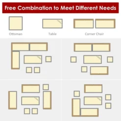 Costway 7 PCS Patio Rattan Dining Set Sectional Sofa Couch Ottoman Garden WhiteRedBlack 19 Costway 7 PCS Patio Rattan Dining Set Sectional Sofa Couch Ottoman Garden WhiteRedBlack -Costway GUEST 48844111 2262 46ed a5dd 3aabe9e4c8ee