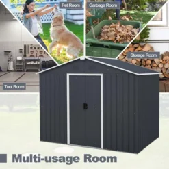 Costway 5.7 FT X 7.5 FT Outside Storage Shed Double Door Outdoor Tool House WithAir Window 13 Costway 5.7 FT X 7.5 FT Outside Storage Shed Double Door Outdoor Tool House WithAir Window -Costway GUEST 490930df ca15 4252 996e a20010ae6284