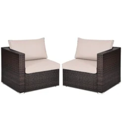 Costway 2PCS Patio Rattan Corner Sofa Sectional Furniture Cushion 20 Costway 2PCS Patio Rattan Corner Sofa Sectional Furniture Cushion -Costway GUEST 490b148e d394 4a37 87b8 34c17943f483