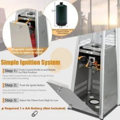 Costway 35'' Portable Tabletop Pyramid Patio Heater Stainless Steel Propane Gas 9500 BTU -Costway GUEST 4aa6f7fc 5d9b 4419 b15b a29bde3ac2ba