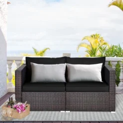 Costway 2PCS Patio Rattan Corner Sofa Sectional Furniture Set Black Cushion BlackRed 19 Costway 2PCS Patio Rattan Corner Sofa Sectional Furniture Set Black Cushion BlackRed -Costway GUEST 4ab7410b 8863 4788 8385 4061608a18e9
