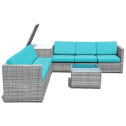 Costway 8 PCS Wicker Sofa Rattan Furniture Set Patio Furniture W/ Storage Table White BlackTurquoiseRed -Costway GUEST 4abd05fe da72 4a5c 8230 a6deb4705beb