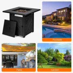 Costway 28'' Propane Fire Pit Table 50,000 BTU Patio Square Gas Fireplace W/Lava Rock -Costway GUEST 4b26a5da 7553 4b69 bf67 af5aaa306005