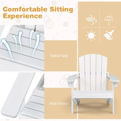 Costway Kid's Adirondack Chair Patio Wood High Backrest Arm Rest 110 LBS Capacity 5 Costway Kid's Adirondack Chair Patio Wood High Backrest Arm Rest 110 LBS Capacity - Image 5