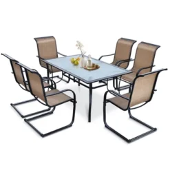 Costway 60''x 38'' Patio Dining Table Glass Top Rectangular Deck W/Umbrella Hole 7 Costway 60''x 38'' Patio Dining Table Glass Top Rectangular Deck W/Umbrella Hole -Costway GUEST 4bb9a370 afa6 4243 9bd8 f82d3ef74f18