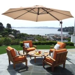 Costway 11' Patio Cantilever Offset Umbrella 360 Degrees Rotation Aluminum Tilt Base -Costway GUEST 4bba614d 5ee4 49d7 b400 937b85359910