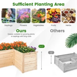 Costway 24'' L-Shaped Deep Root Planter Box Wooden Raised Garden Bed With Open-Ended Base 15 Costway 24'' L-Shaped Deep Root Planter Box Wooden Raised Garden Bed With Open-Ended Base -Costway GUEST 4c365d37 5ea0 4ab4 846e 7664ccff6a49
