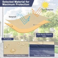 Costway Patio 90''x50'' Dining Set Cover Rectangle Table Chair Waterproof Handle Air Vent 13 Costway Patio 90''x50'' Dining Set Cover Rectangle Table Chair Waterproof Handle Air Vent -Costway GUEST 4ca02bd4 424e 439d 805d 1e6c07098e96