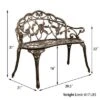 Costway Outdoor Garden Bench Chair Loveseat Cast Aluminum Patio Antique Rose