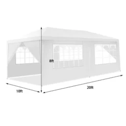 Costway 10'x20' Canopy Tent Heavy Duty Wedding Party Tent 6 Sidewalls W/Carry Bag
