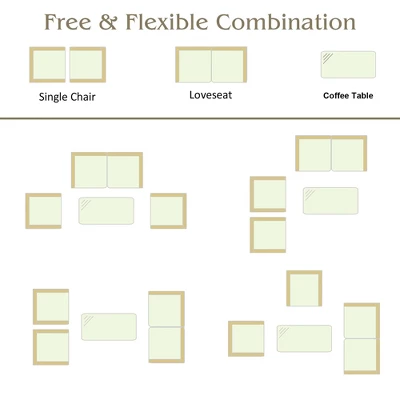 Costway 4PCS Patio Rattan Furniture Set Sofa Table Storage Shelf Cushion 9 Costway 4PCS Patio Rattan Furniture Set Sofa Table Storage Shelf Cushion - Image 9