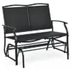 Costway Patio Glider Rocking Bench Double 2 Person Chair Loveseat Garden GreyBlack