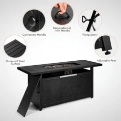 Costway 57'' Rectangular Propane Gas Fire Pit 50,000 Btu Heater Outdoor Table 17 Costway 57'' Rectangular Propane Gas Fire Pit 50,000 Btu Heater Outdoor Table -Costway GUEST 4dbe4f4d cb48 401f b7af 7e1e48e10427