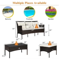 Costway 3PCS Patio Rattan Furniture Set 3-Seat Sofa Cushioned Table Garden TurqouiseGrayWhite 15 Costway 3PCS Patio Rattan Furniture Set 3-Seat Sofa Cushioned Table Garden TurqouiseGrayWhite -Costway GUEST 4e57222c 66cd 4b3e aa42 0b8e656cbf94