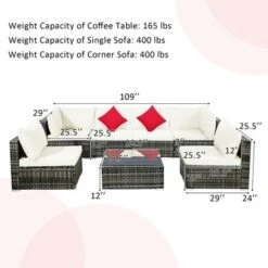 Costway 7PCS Patio Rattan Furniture Set Sectional Sofa Garden White Cushion 11 Costway 7PCS Patio Rattan Furniture Set Sectional Sofa Garden White Cushion -Costway GUEST 4e61afa9 5778 4726 b767 4a9bda703609