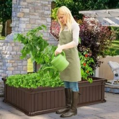Costway 48''x24'' Raised Garden Bed Rectangle Plant Box Planter Flower Vegetable Brown 12 Costway 48''x24'' Raised Garden Bed Rectangle Plant Box Planter Flower Vegetable Brown -Costway GUEST 4e64f13a 60a1 4f14 8bf9 adc2dc778ff3