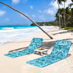 Costway 3-Piece Beach Lounge Chair Mat Set 2 Adjustable Lounge Chairs With Table BlueStripe 23 Costway 3-Piece Beach Lounge Chair Mat Set 2 Adjustable Lounge Chairs With Table BlueStripe -Costway GUEST 4e69d0fa 4f5f 4d73 8263 3d2ac0ef2bed