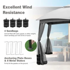 Costway 10x12 FT 2-Tier Patio Gazebo Canopy Netting Heavy-Duty Metal Easy-Setup Outdoor 14 Costway 10x12 FT 2-Tier Patio Gazebo Canopy Netting Heavy-Duty Metal Easy-Setup Outdoor -Costway GUEST 4f56666e eb65 45c3 afdc 3c00306e85cf