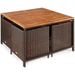 Costway 9PCS Patio Rattan Dining Set Cushioned Chairs Ottoman Wood Table Top WhiteRed 20 Costway 9PCS Patio Rattan Dining Set Cushioned Chairs Ottoman Wood Table Top WhiteRed -Costway GUEST 4f7f4081 6cc8 4c0c 95e1 34e2f349081a