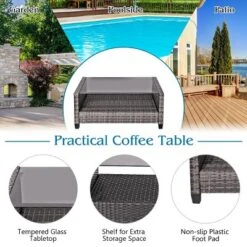 Costway 4 PCS/8PCS Patio Rattan Furniture Set Coffee Table Cushioned Sofa Garden Lawn Navy 15 Costway 4 PCS/8PCS Patio Rattan Furniture Set Coffee Table Cushioned Sofa Garden Lawn Navy -Costway GUEST 5017c99f c30b 495f b054 804acb647c25